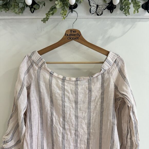 Free People X CP Shades Striped Off The Shoulder Blouse KS - Picture 3 of 4